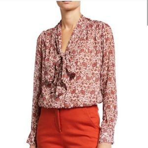 Ramy Brook Winslow Tie-Neck Blouse Top
